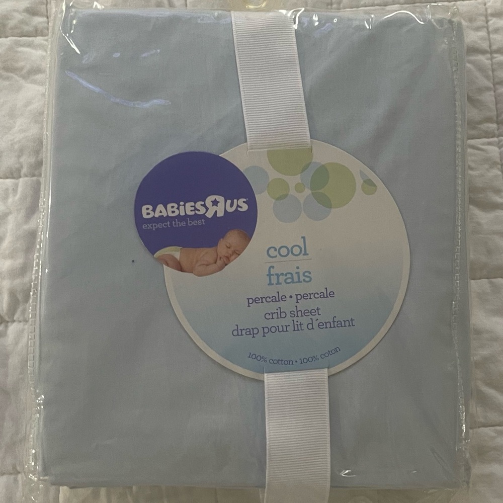 NWT Babiesrus crib sheet‎ percale 200 thread count 100% cotton
